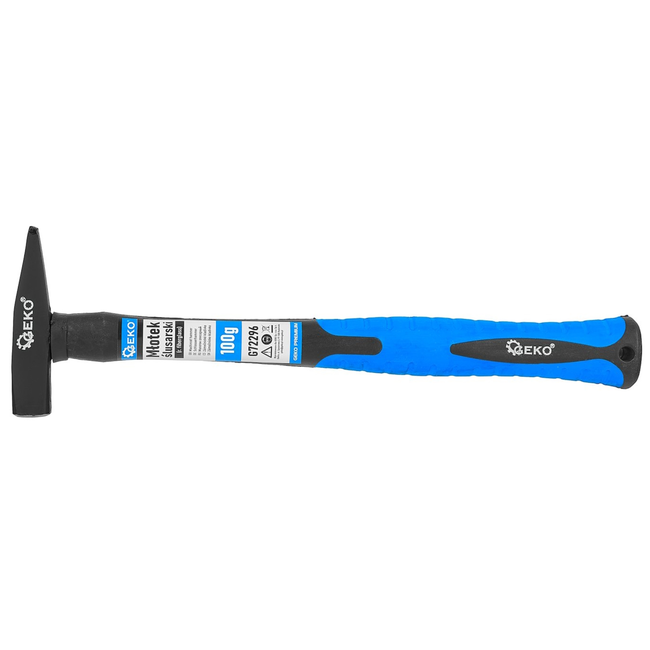 GEKO Hamer set 7 gewichten met glasvezel steel, 100 g 200 g 300 g 500 g 1000 g 1500 g 2000 g, voor werkplaats en bouw