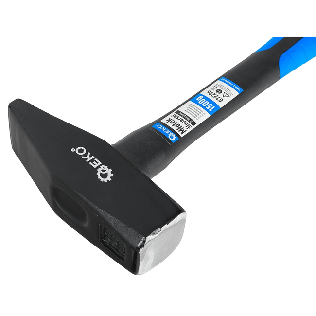 GEKO Hamer set 7 gewichten met glasvezel steel, 100 g 200 g 300 g 500 g 1000 g 1500 g 2000 g, voor werkplaats en bouw