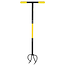 GEKO Handcultivator met T handgreep 102 cm en 4 TWIST tanden, staal met poedercoating, zwart geel
