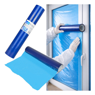 GEKO Afdekfolie zonder tape 50 cm x 50 m met UV filter, halftransparant blauw, voor glas en gladde oppervlakken