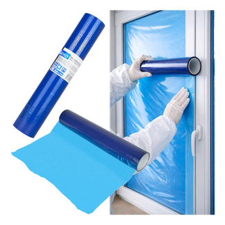 GEKO Afdekfolie zonder tape 50 cm x 25 m met UV filter, halftransparant blauw, voor glas en gladde oppervlakken
