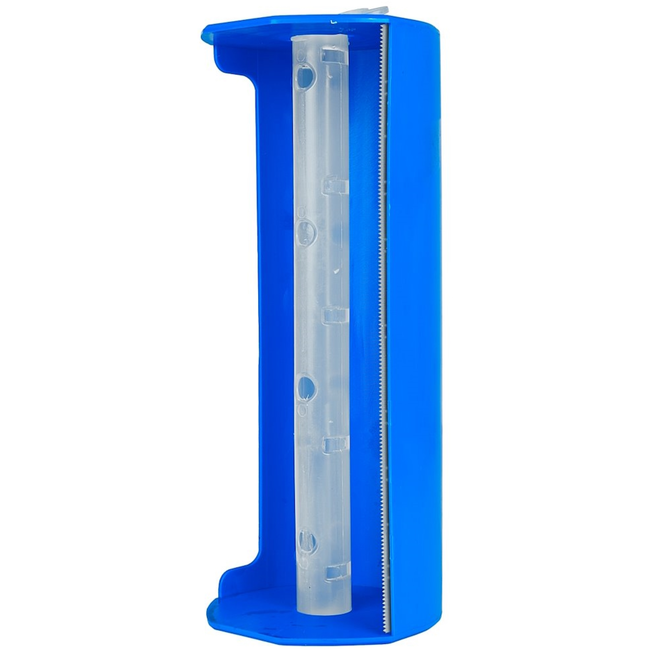GEKO Dispenser voor schilderfolie 20 cm, veilig snijden zonder schaar of mes, éénhandige bediening, blauw
