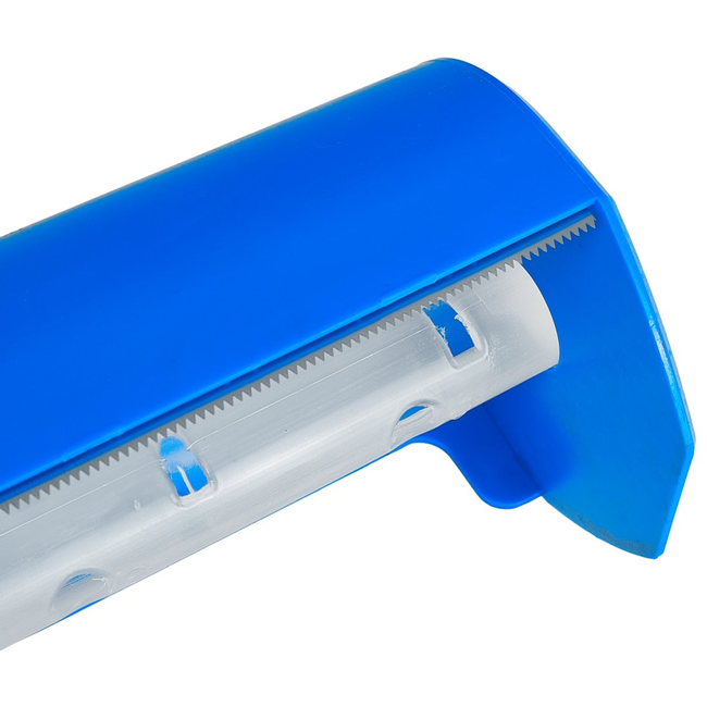 GEKO Dispenser voor schilderfolie 20 cm, veilig snijden zonder schaar of mes, éénhandige bediening, blauw