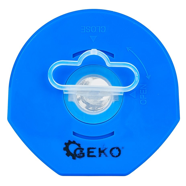 GEKO Dispenser voor schilderfolie 20 cm, veilig snijden zonder schaar of mes, éénhandige bediening, blauw