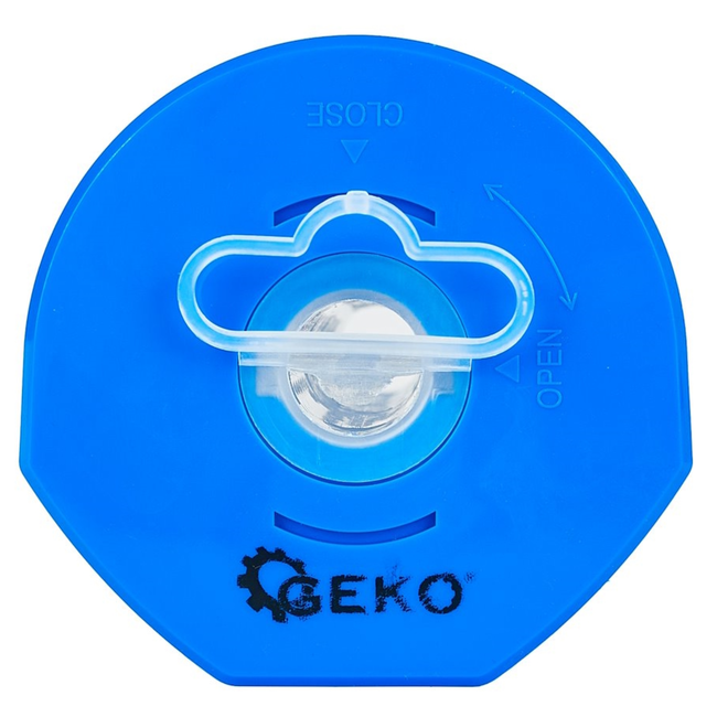 GEKO Dispenser voor schildersfolie 10 cm, éénhandige bediening, strak snijden zonder schaar of mes, blauw