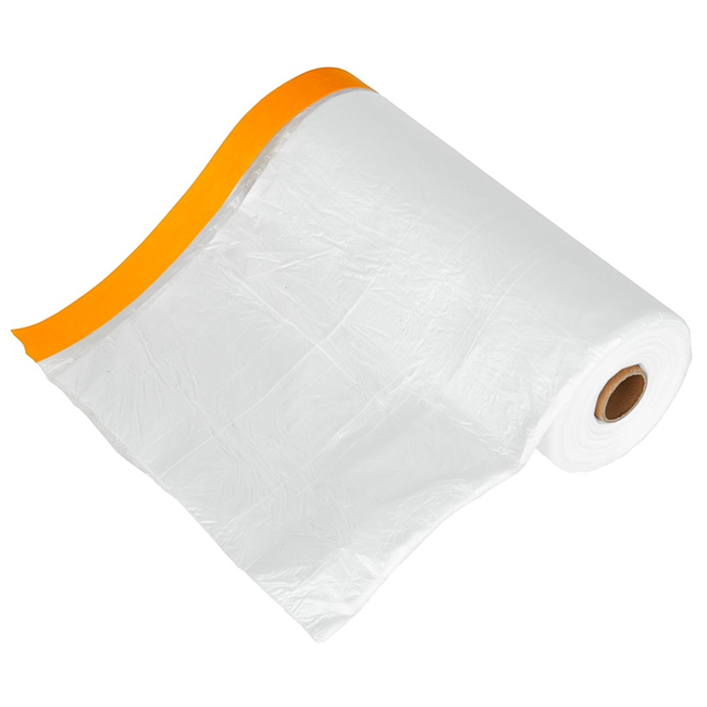 GEKO Schilderfolie met tape 270 cm x 20 m, HDPE 9 micron, rol 20 cm, ideaal voor dispenser 20 cm