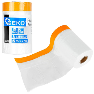 GEKO Maskeerfolie 55 cm met geïntegreerde washi tape 16 mm, rol 10 cm, geschikt voor dispenser 10 cm