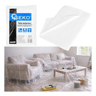 GEKO Zware beschermfolie THICK ULTRA 20 m2, LDPE 49 micron, 900 g, scheurbestendig en stabiel liggend