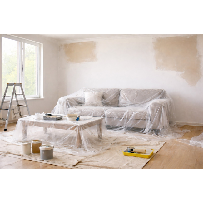 GEKO Zware beschermfolie THICK ULTRA 20 m2, LDPE 49 micron, 900 g, scheurbestendig en stabiel liggend