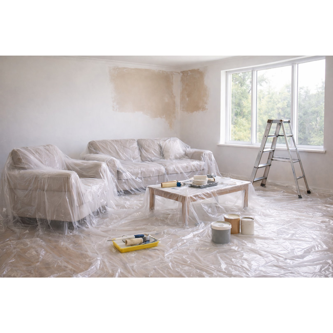 GEKO THICK EXTRA beschermfolie 20 m2, LDPE 35 micron, 644 g, stevig en slijtvast voor vloer en meubels