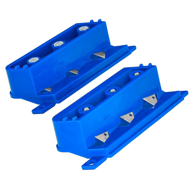 GEKO Gipsplaat afschuiner met ergonomische handgreep, 45° en 60° modules en 3 messen per module voor strak voegen