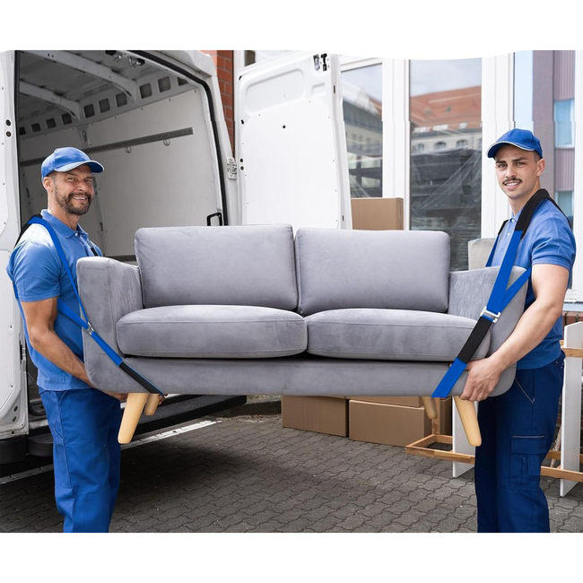 GEKO Verhuisriemen met harnas, 4 stuks draagbanden 2,9 m 50 mm tot 270 kg voor meubels en witgoed, stabiel tillen op trap