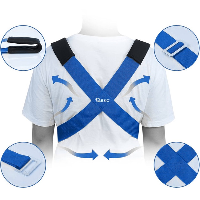 GEKO Verhuisriemen met harnas, 4 stuks draagbanden 2,9 m 50 mm tot 270 kg voor meubels en witgoed, stabiel tillen op trap