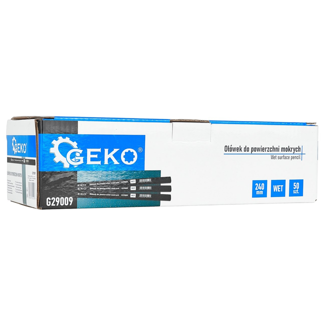 GEKO Potlood voor vochtige ondergronden 240 mm, platte timmermansvorm zwart, 50 stuks in displaydoos voor buitenwerk