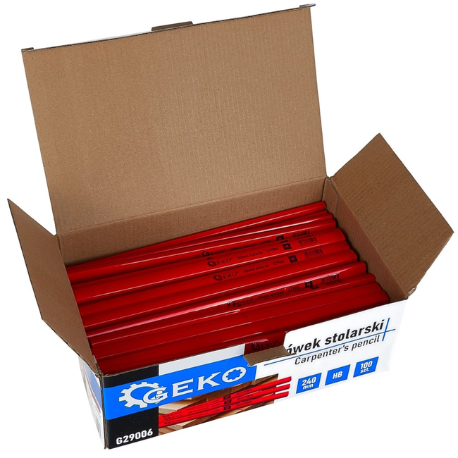GEKO Timmermanspotloden 240 mm HB, platte vorm tegen wegrollen, set van 100 stuks voor werkplaats en bouw