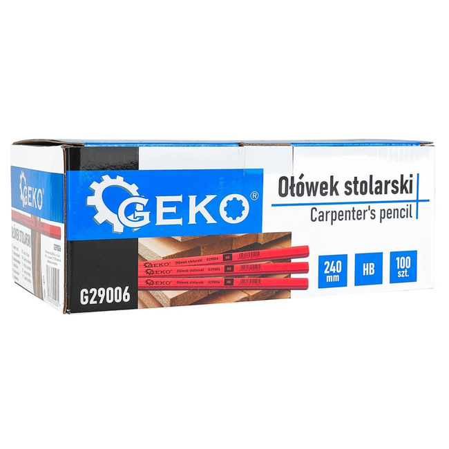 GEKO Timmermanspotloden 240 mm HB, platte vorm tegen wegrollen, set van 100 stuks voor werkplaats en bouw