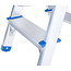 GEKO Lichtgewicht dubbelzijdige huishoudtrap 4 treden met platform 18 x 30 cm, max 150 kg, compact en makkelijk op te bergen