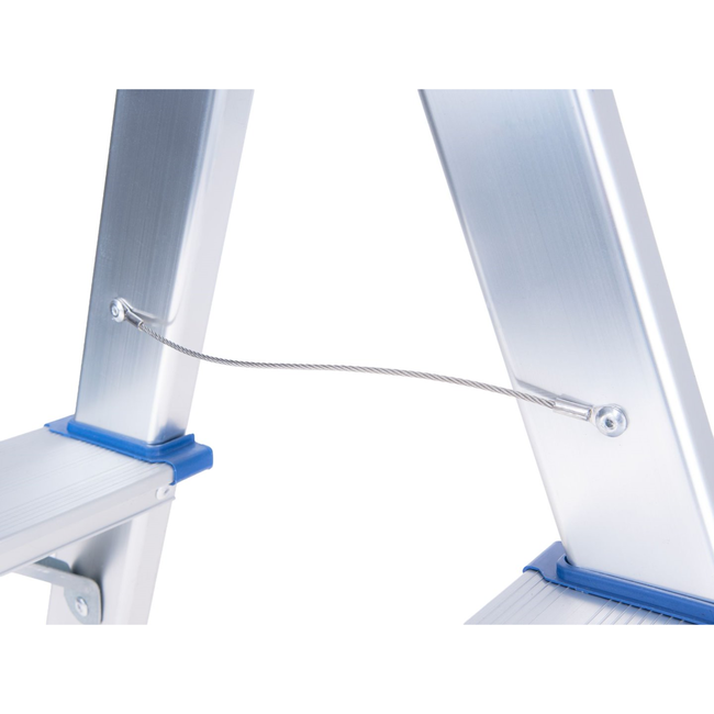 GEKO Compacte dubbelzijdige huishoudtrap 2 treden met platform 18 x 30 cm, max 150 kg, antislip doppen en veiligheidskabels