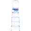 GEKO Aluminium huishoudtrap 4 treden met veiligheidsbeugel, werkhoogte ongeveer 2,75 m, tot 150 kg