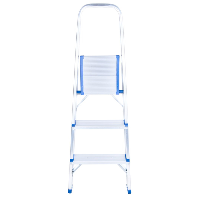 GEKO Inklapbare trapladder met platform en brede treden, licht 2,4 kg, tot 150 kg, voor thuis en werkplaats