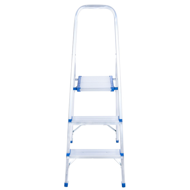 GEKO Inklapbare trapladder met platform en brede treden, licht 2,4 kg, tot 150 kg, voor thuis en werkplaats