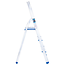 GEKO Inklapbare trapladder met platform en brede treden, licht 2,4 kg, tot 150 kg, voor thuis en werkplaats