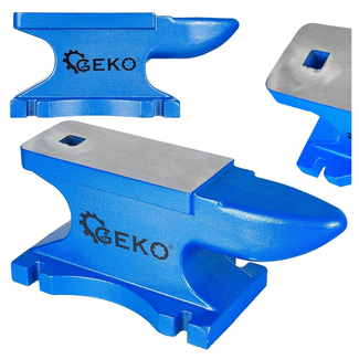 GEKO Werkplaats aambeeld 24 kg met taps toelopende hoorn en vierkant hardiegat, compact 145 x 370 x 160 mm