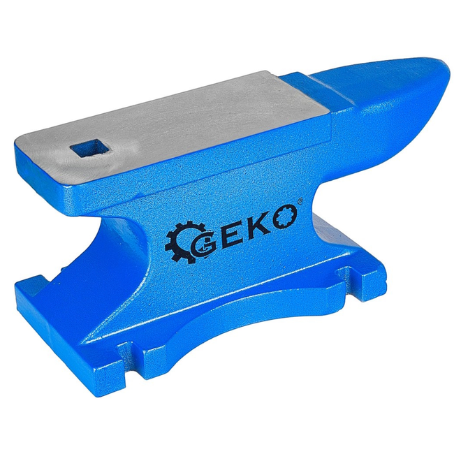 GEKO Werkplaats aambeeld 24 kg met taps toelopende hoorn en vierkant hardiegat, compact 145 x 370 x 160 mm