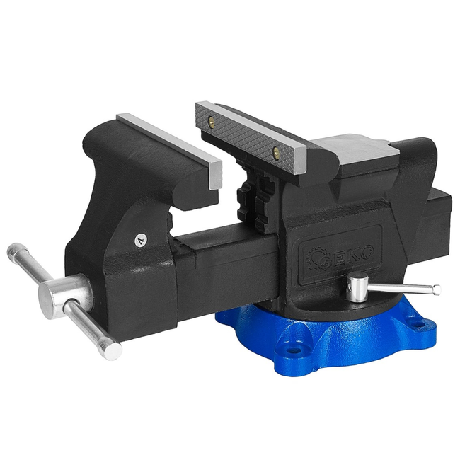 GEKO Draaibare bankschroef 6" 150 mm met aambeeld en trapeziumspindel, maximale bekopening 150 mm