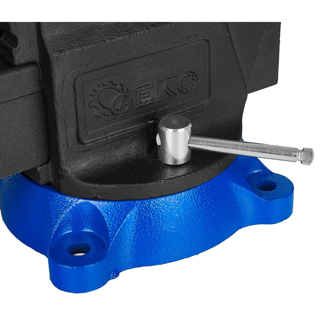 GEKO Draaibare bankschroef 6" 150 mm met aambeeld en trapeziumspindel, maximale bekopening 150 mm