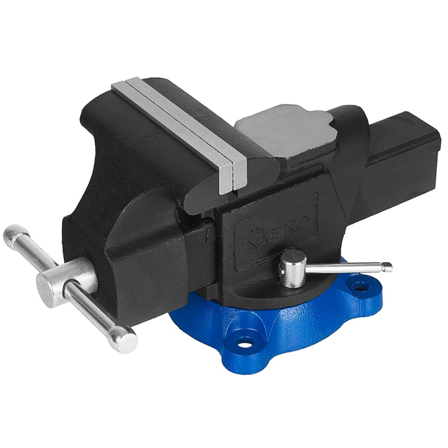 GEKO Draaibare bankschroef 5" 125 mm met aambeeld en trapeziumspindel, maximale bekopening 140 mm