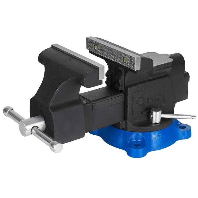 GEKO Draaibare bankschroef 5" 125 mm met aambeeld en trapeziumspindel, maximale bekopening 140 mm