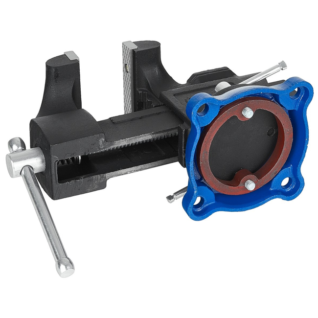 GEKO Draaibare bankschroef 5" 125 mm met aambeeld en trapeziumspindel, maximale bekopening 140 mm