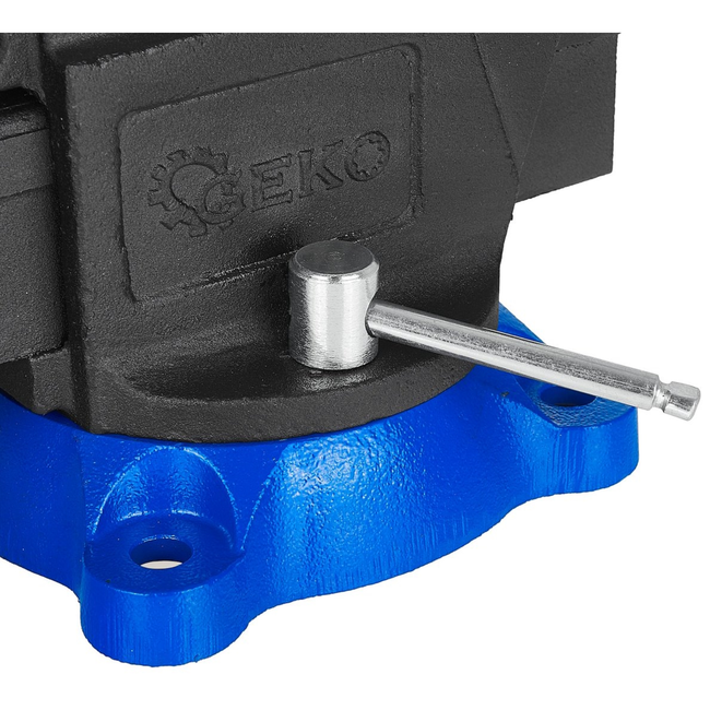 GEKO Draaibare bankschroef 5" 125 mm met aambeeld en trapeziumspindel, maximale bekopening 140 mm