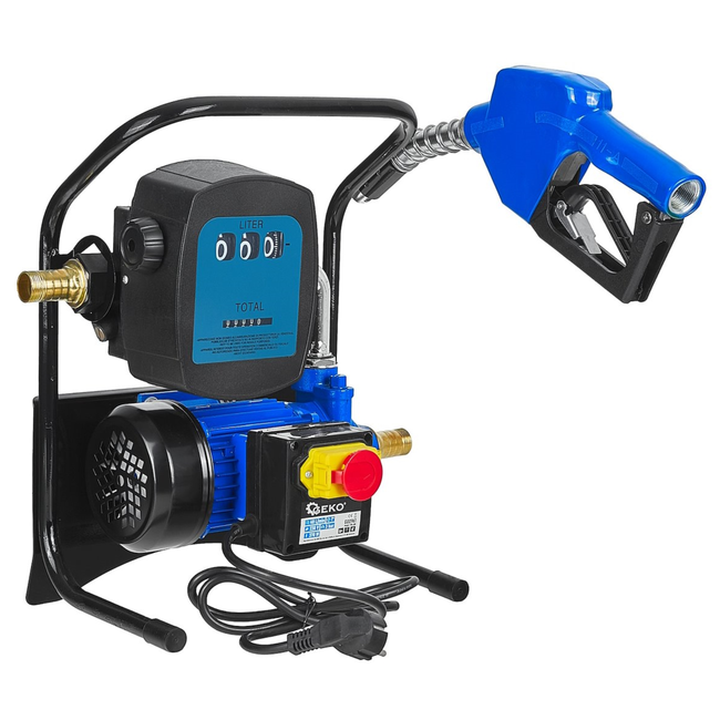 GEKO Dieselpomp met mechanische liter teller, brandstoffilter en stalen frame, aansluiting 1" 2,5 cm, 370 W