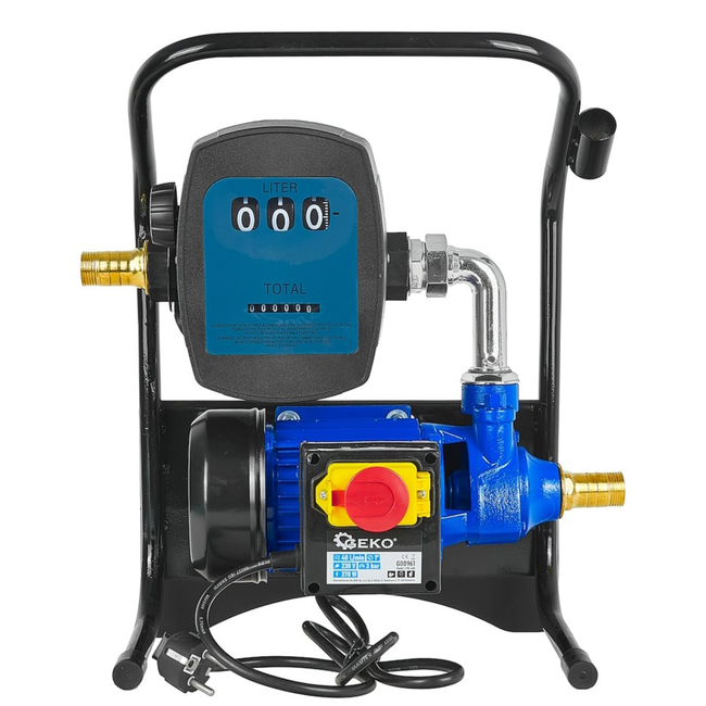 GEKO Dieselpomp met mechanische liter teller, brandstoffilter en stalen frame, aansluiting 1" 2,5 cm, 370 W