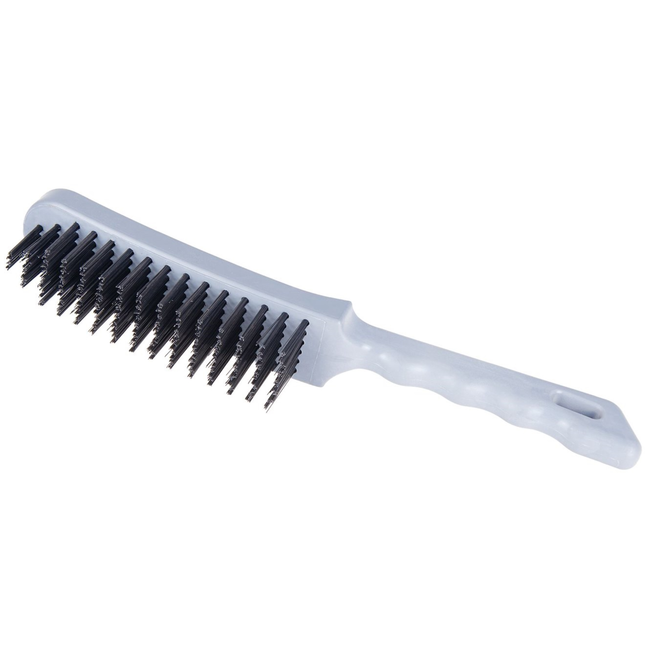 GEKO Draadborstel met staaldraad 6 rijen, compact 3,6 cm breed voor roest verwijderen en reinigen