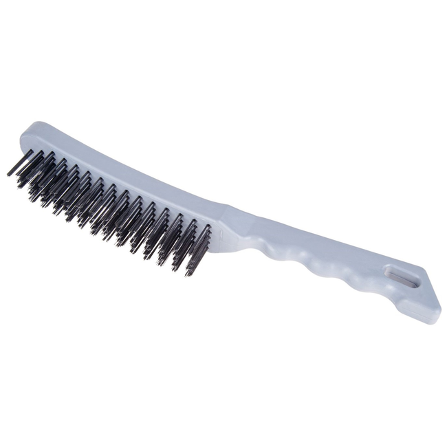 GEKO Draadborstel met staaldraad 5 rijen, smal 3 cm breed voor roest verwijderen en precisie reinigen