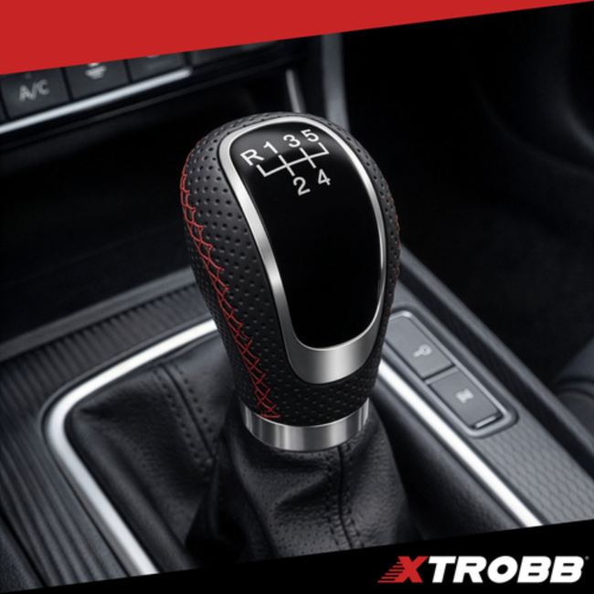 Xtrobb Sportieve Universele Pookknop voor Handgeschakeld – Met Adapters en Verwisselbare Emblemen