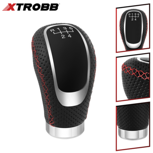 Xtrobb Sportieve Universele Pookknop voor Handgeschakeld – Met Adapters en Verwisselbare Emblemen