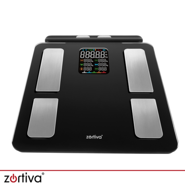 Ruhhy Slimme Badkamerweegschaal met Lichaamsanalyse – BMI, Vet, Spieren, Water en Botmassa