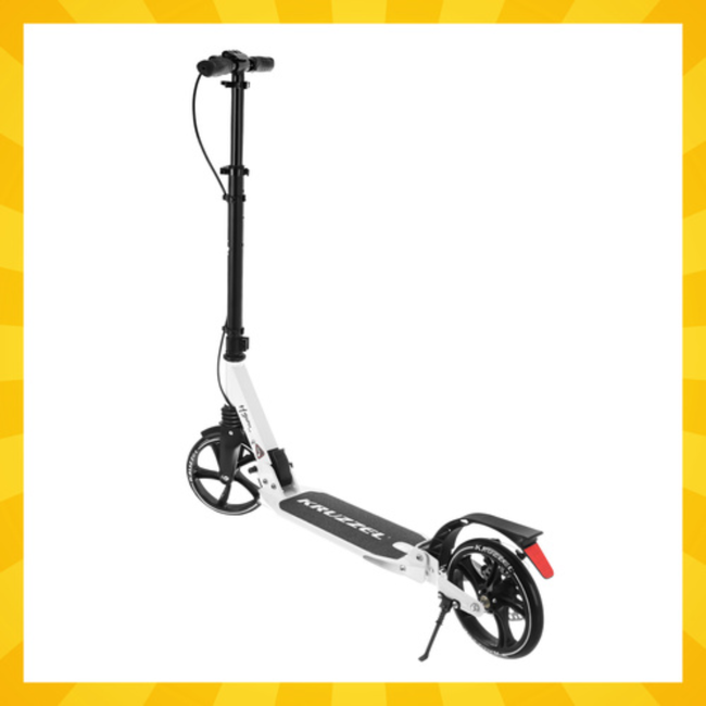 Kruzzel Inklapbare stadsstep met 200 mm wielen, schijfrem en verstelbaar stuur, zwart-wit