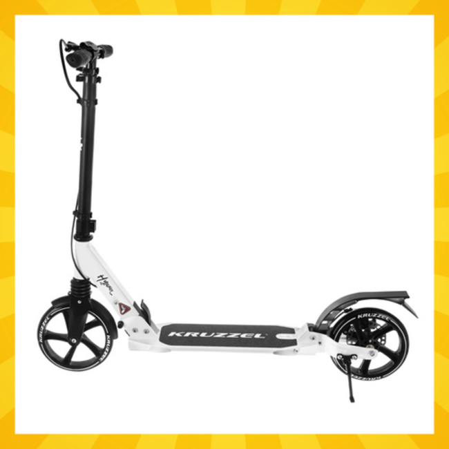 Kruzzel Inklapbare Stadsstep met Grote Wielen – Verstelbaar Stuur, Schijfrem en Antislip Deck