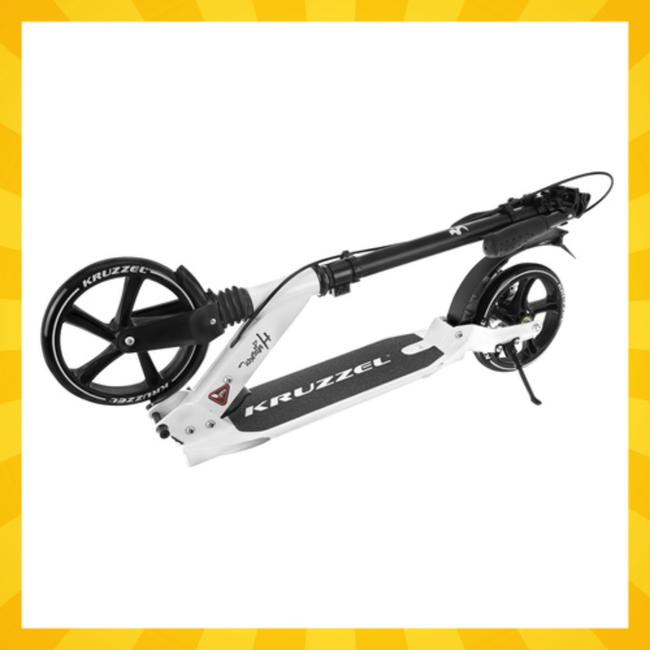 Kruzzel Inklapbare stadsstep met 200 mm wielen, schijfrem en verstelbaar stuur, zwart-wit