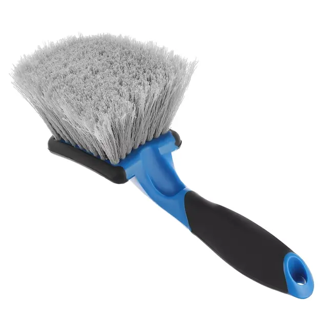 GEKO Handborstel - Velgen en Banden - Medium Borstelhardheid - Ergonomische Handgreep - 27x7 cm - Zwart-Blauw