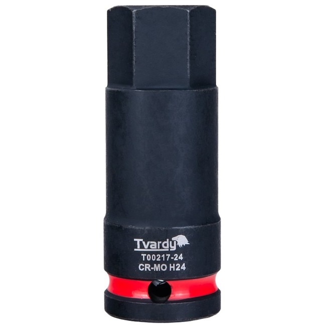 Tvardy Professionele impact inbusdop 24 mm met anti-corrosie coating en penopening voor borging