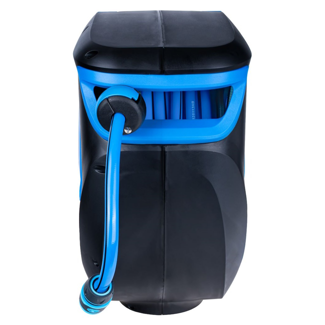 GEKO Wandslanghaspel met automatisch oprollen en vergrendeling, 30 m slang 12,7 mm en aansluitslang 1,9 m