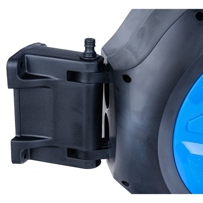 GEKO Wandslanghaspel met automatisch oprollen en vergrendeling, 30 m slang 12,7 mm en aansluitslang 1,9 m