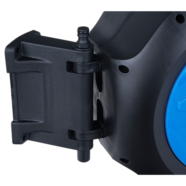 GEKO Wandslanghaspel met automatisch oprollen en vergrendeling, 20 m slang 12,7 mm en aansluitslang 1,9 m