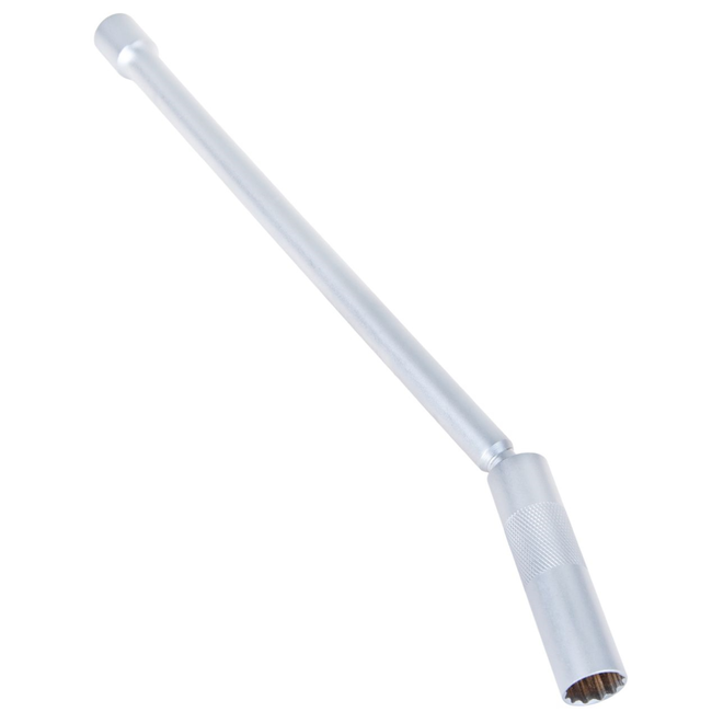 GEKO 3/8" Bougiesleutel 14 mm 12-punts met houdinzet en scharnier, voor diepe schachten en krappe motorruimtes